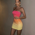 MALIBU STRAPLESS DRESS - SUNRISE