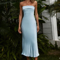 PEREZ LONG MIDI DRESS - SKY BLUE