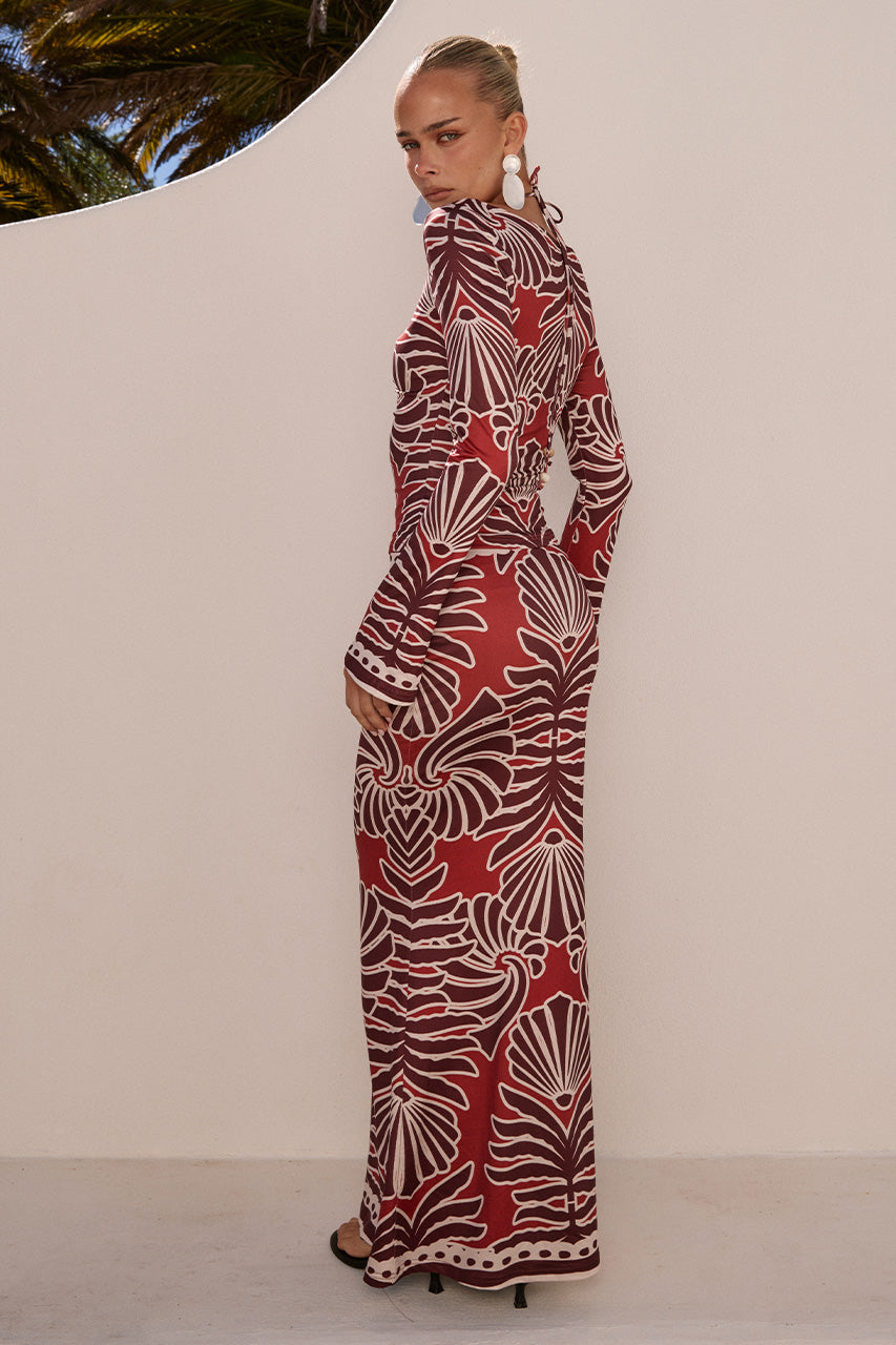 SIENNA MAXI SKIRT - BRODIE RED - SIENNASLEEVEDTOPXSIENNAMAXISKIRT-BRODIERED_-3