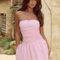 SILLIAN MINI DRESS - PINK GINGHAM