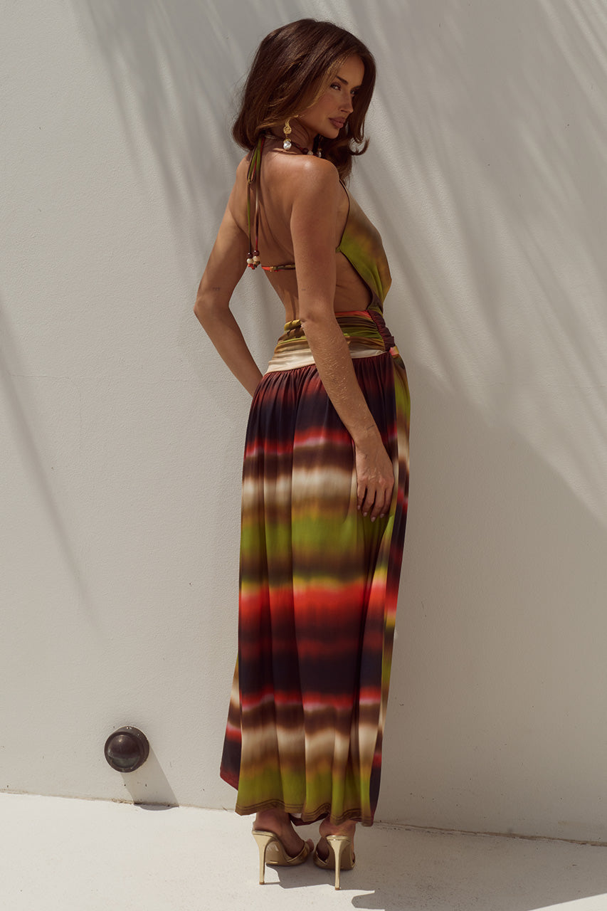 SIMONA LOW PLUNGE COWL MAXI DRESS - ANABELL RED