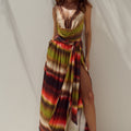 SIMONA LOW PLUNGE COWL MAXI DRESS - ANABELL RED