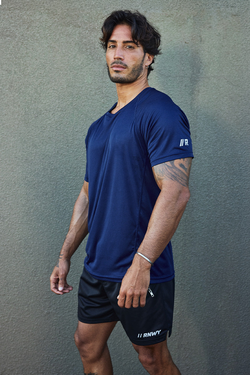 SLASH SHORT SLEEVE TOP - NAVY