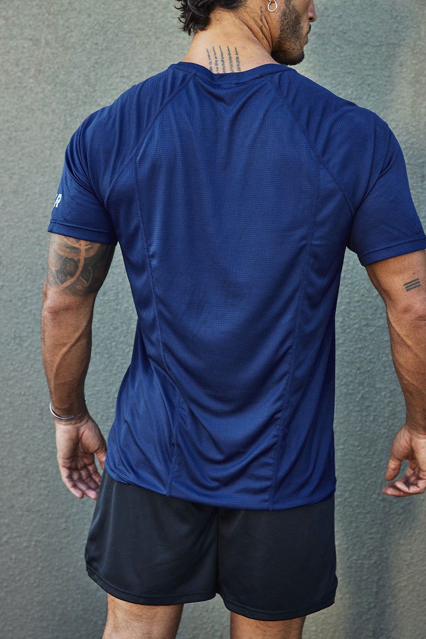 SLASH SHORT SLEEVE TOP - NAVY