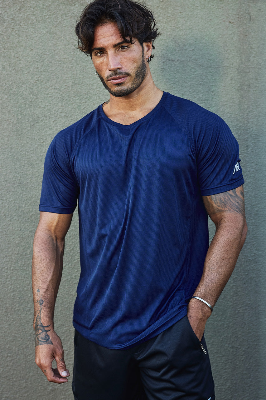 SLASH SHORT SLEEVE TOP - NAVY