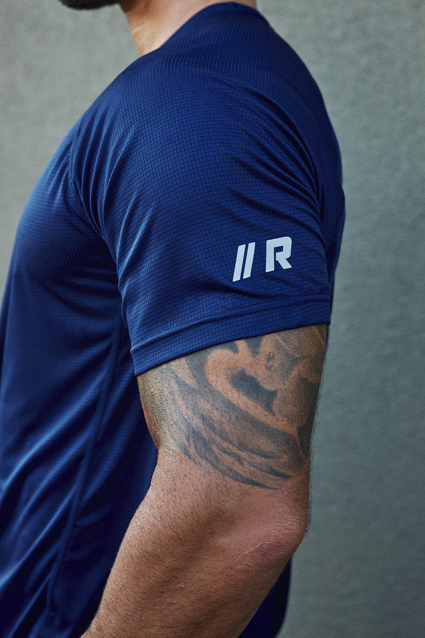 SLASH SHORT SLEEVE TOP - NAVY