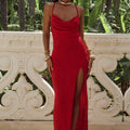 SLINKY SLIP DRESS - RED