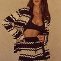 SOFIA KNIT SHIRT - BLACK/CREAM
