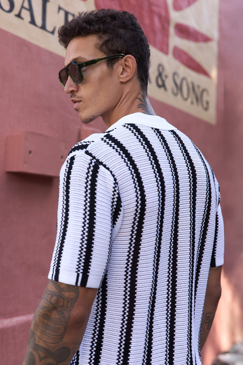 SOPER SHORT SLEEVE KNIT TOP - WHITE/BLACK - SOPERKNITTOPWHITE_BLACK-5