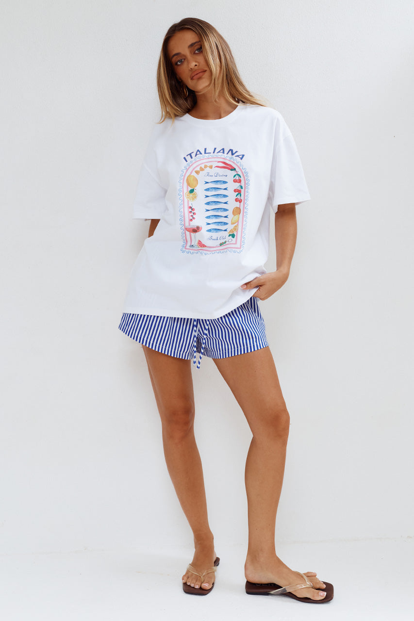 SPRITZ GRAPHIC SHIRT - ITALIANA MULTI - SPRITZGRAPHICSHIRT-ITALIANAMULTIXTILKAELASTICEDTIEWAISTSHORTS-BLUESTRIPE-1