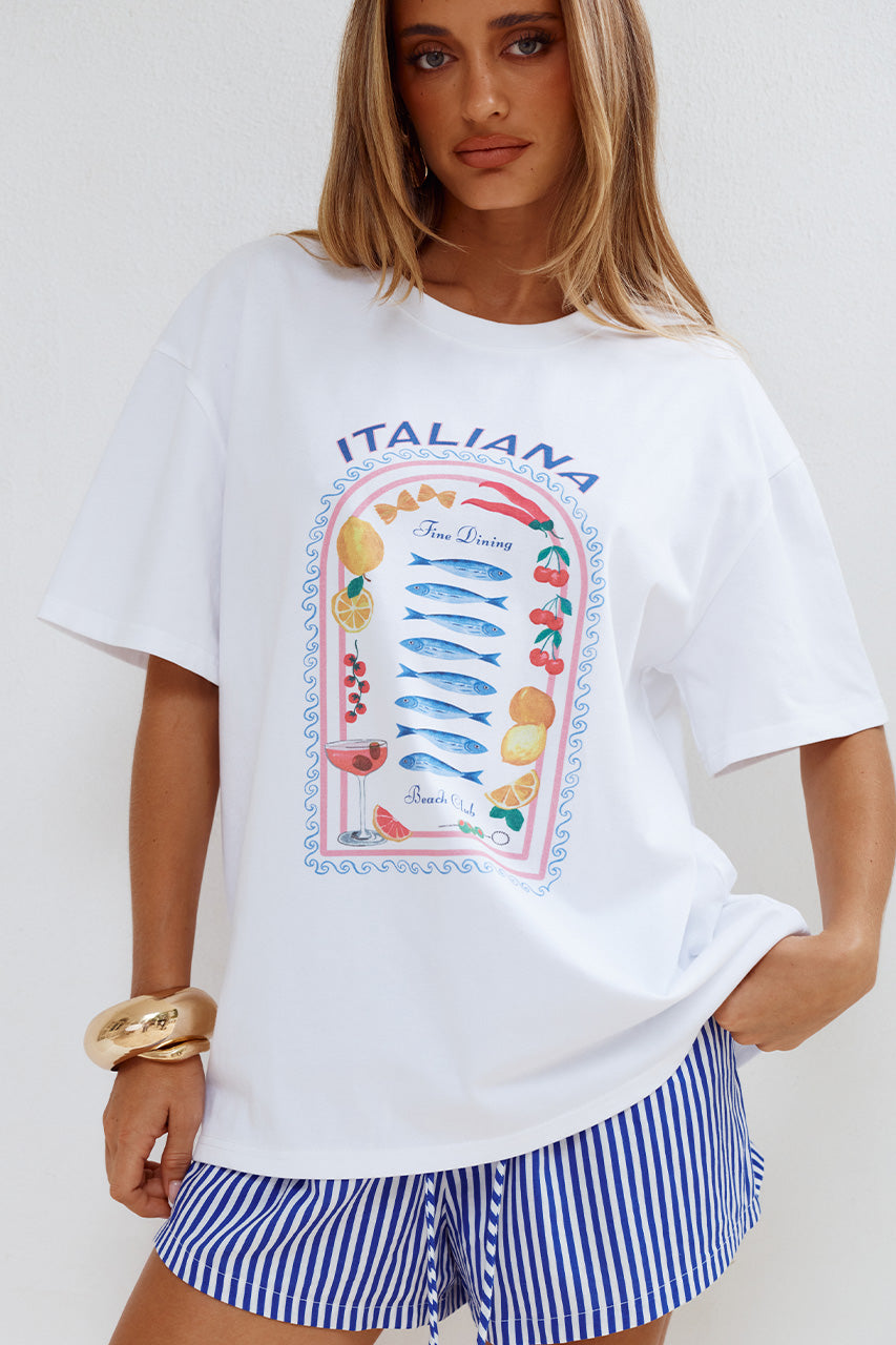 SPRITZ GRAPHIC SHIRT - ITALIANA MULTI - SPRITZGRAPHICSHIRT-ITALIANAMULTIXTILKAELASTICEDTIEWAISTSHORTS-BLUESTRIPE-4