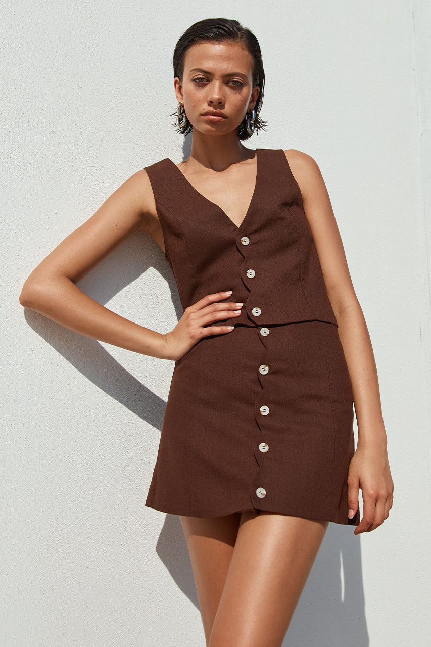 STELLA VEST - CHOCOLATE XXL - STELLA-VEST-CHOCOLATE-x-STELLA-MINI-SKIRT-CHOCOLATE-_2