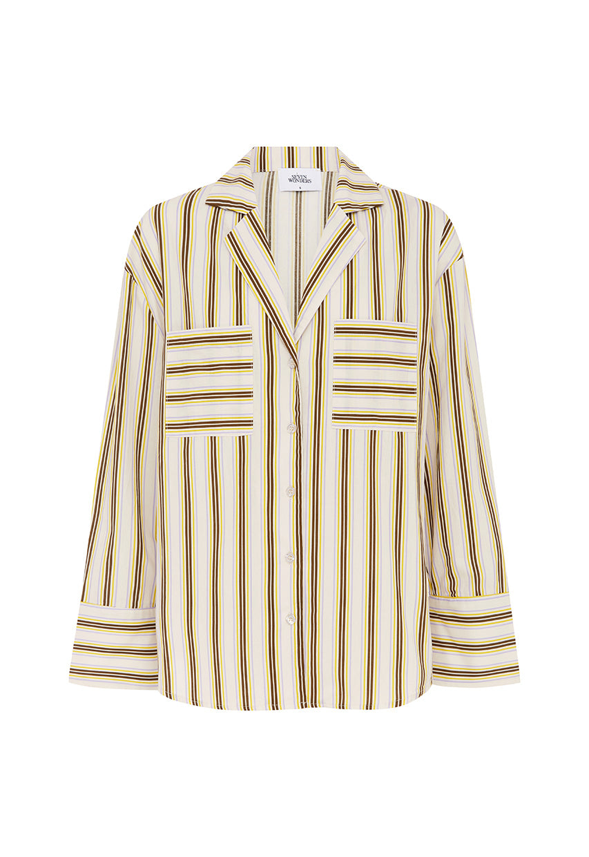 SUNMOR SHIRT - VORY STRIPE - SUNMORSHIRT