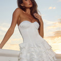 TABITHA BUSTIER RUFFLE MINI DRESS - IVORY