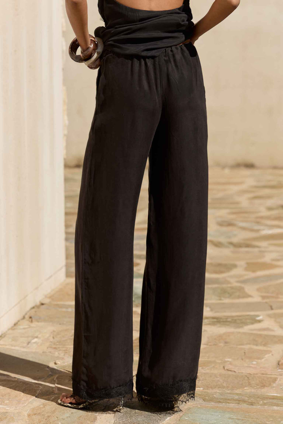 TANYA LOW WAISTED PANT - BLACK