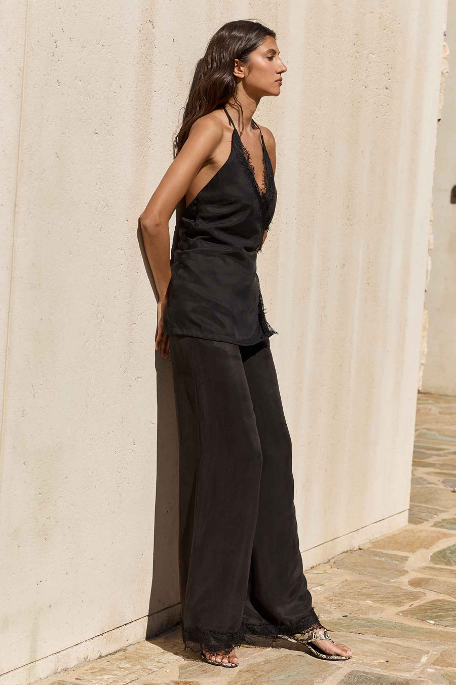 TANYA LOW WAISTED PANT - BLACK
