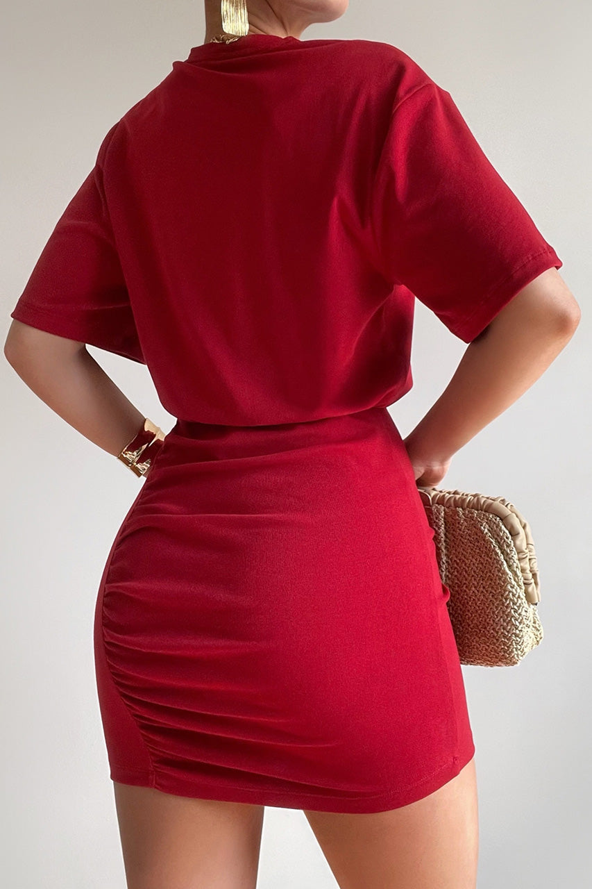 TAYLOR MINI DRESS - CHERRY XXL - TAYLORMINIDRESSCHERRY