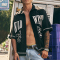 TEXAS WILD WEST SHORT SLEEVE SHIRT - BLACK
