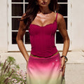MARTINI SEQUIN MINI SKIRT - PETAL OMBRE
