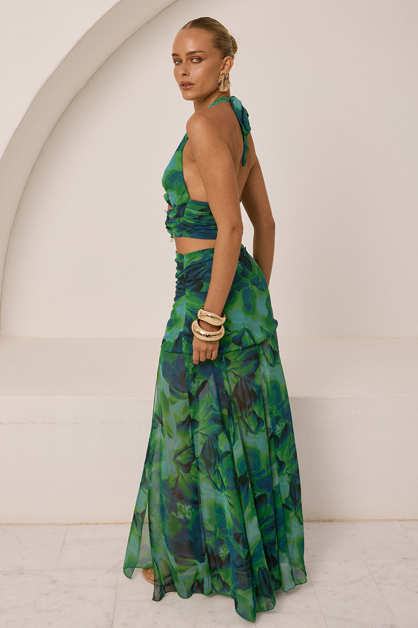 VALLETTA HANDKERCHIEF MAXI SKIRT - CALISTA GREEN - VALLETTADEEP-VHALTERTOPXVALLETTAHANDKERCHIEFMAXISKIRT-CALISTAGREEN-5