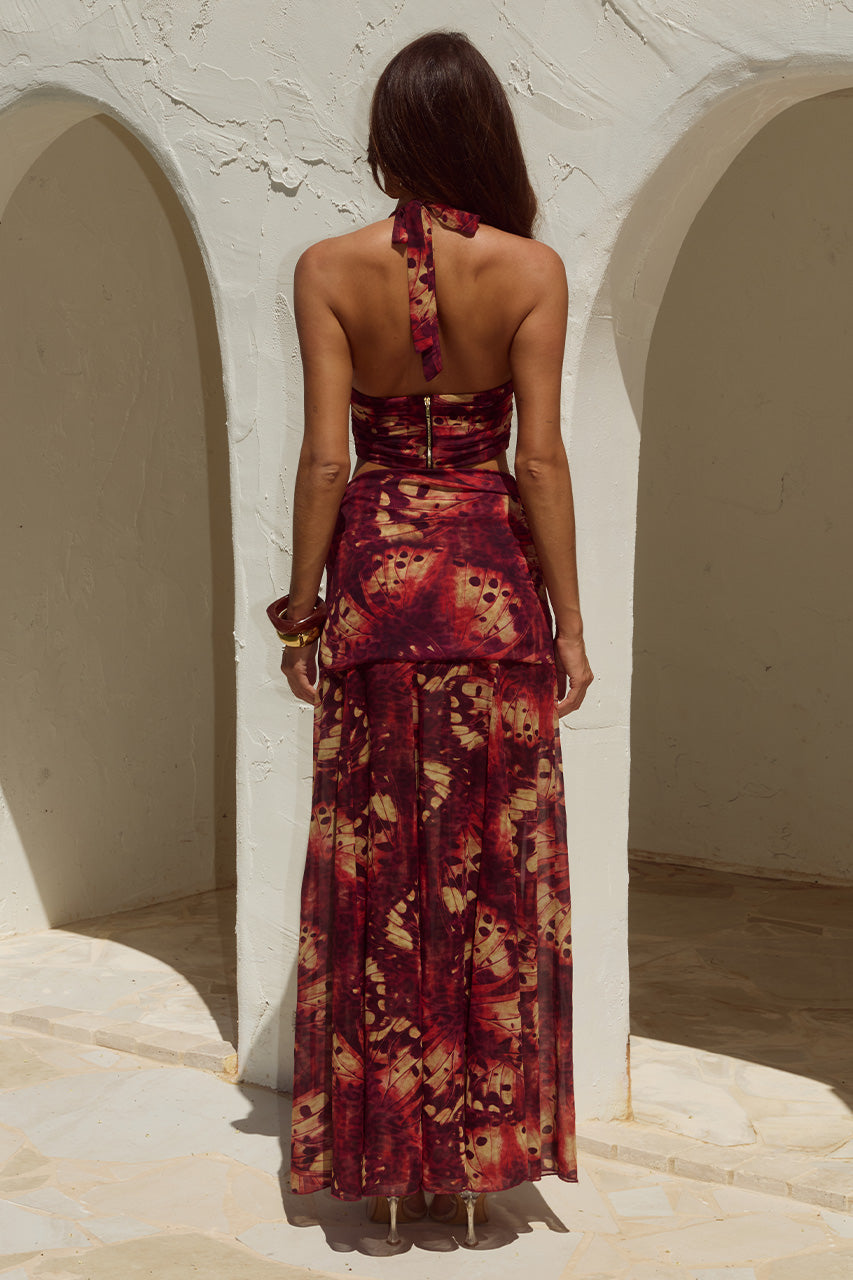 VALLETTA HANDKERCHIEF MAXI SKIRT - ELIANA RED - VALLETTADEEP-VHALTERTOPxVALLETTAHANDKERCHIEFMAXISKIRT-ELIANARED-5