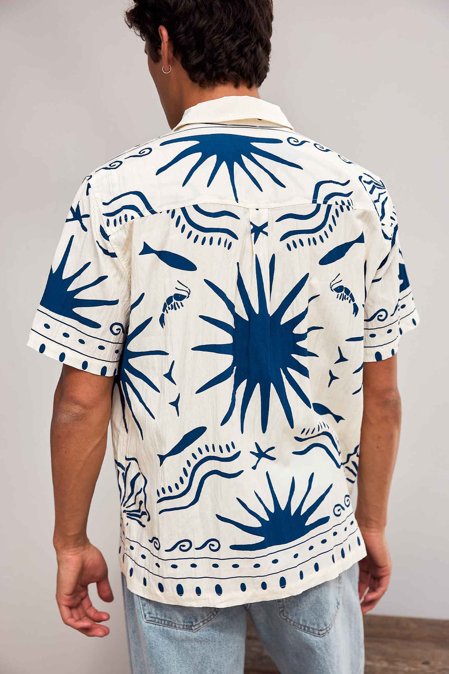 VAL SHORT SLEEVE SHIRT - LEMON/COBALT BLUE - VALSHORTSLEEVESHIRT-COBALTBLUE-3