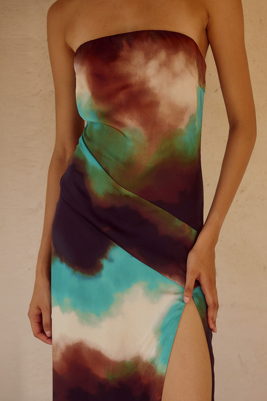VEGA STRAPLESS MAXI DRESS - VEGA CHOCOLATE - VEGASTRAPLESSMAXIDRESSVEGACHOC_2