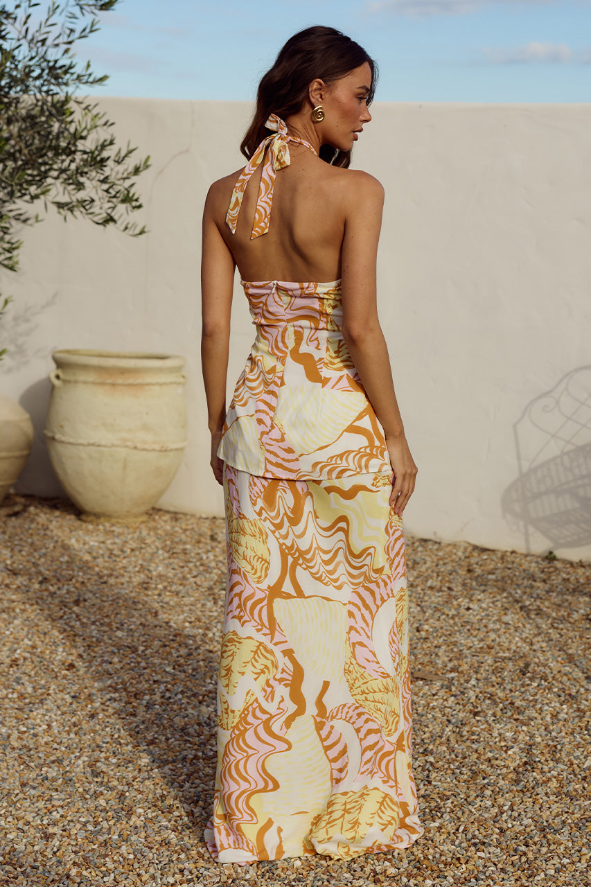 VICTORIA BIAS CUT MAXI SKIRT - TAHITI PINK