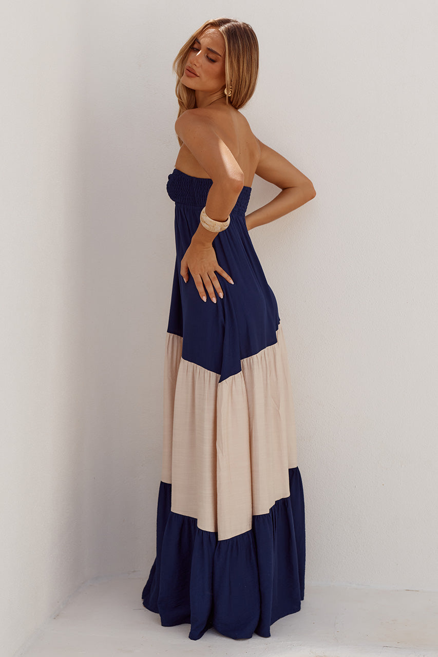 VITTORIA STRAPLESS MAXI DRESS - NAVY/CREAM - VITTORIASTRAPLESSMAXIDRESS-NAVY_CREAM-4
