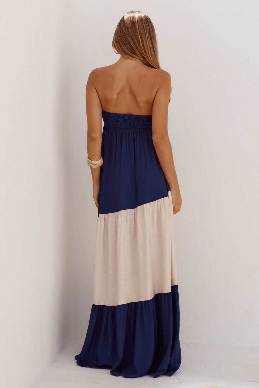 VITTORIA STRAPLESS MAXI DRESS - NAVY/CREAM - VITTORIASTRAPLESSMAXIDRESS-NAVY_CREAM-6