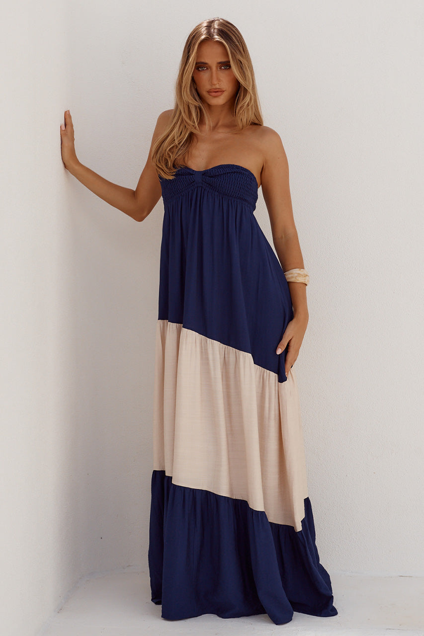 VITTORIA STRAPLESS MAXI DRESS - NAVY/CREAM - VITTORIASTRAPLESSMAXIDRESS-NAVY_CREAM-7