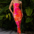ORALIE MIDI DRESS - ORANGE FLORAL