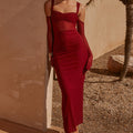LAMOURA MIDI DRESS  - WINE
