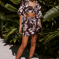 ACADIA SHORT SLEEVE SHIRT - CHOCOLATE BOTANICA