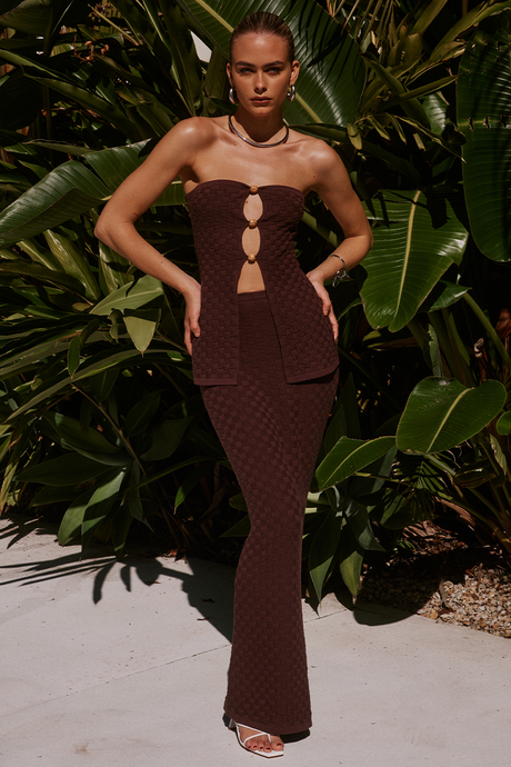 BROZALIA MAXI SKIRT - CHOCOLATE