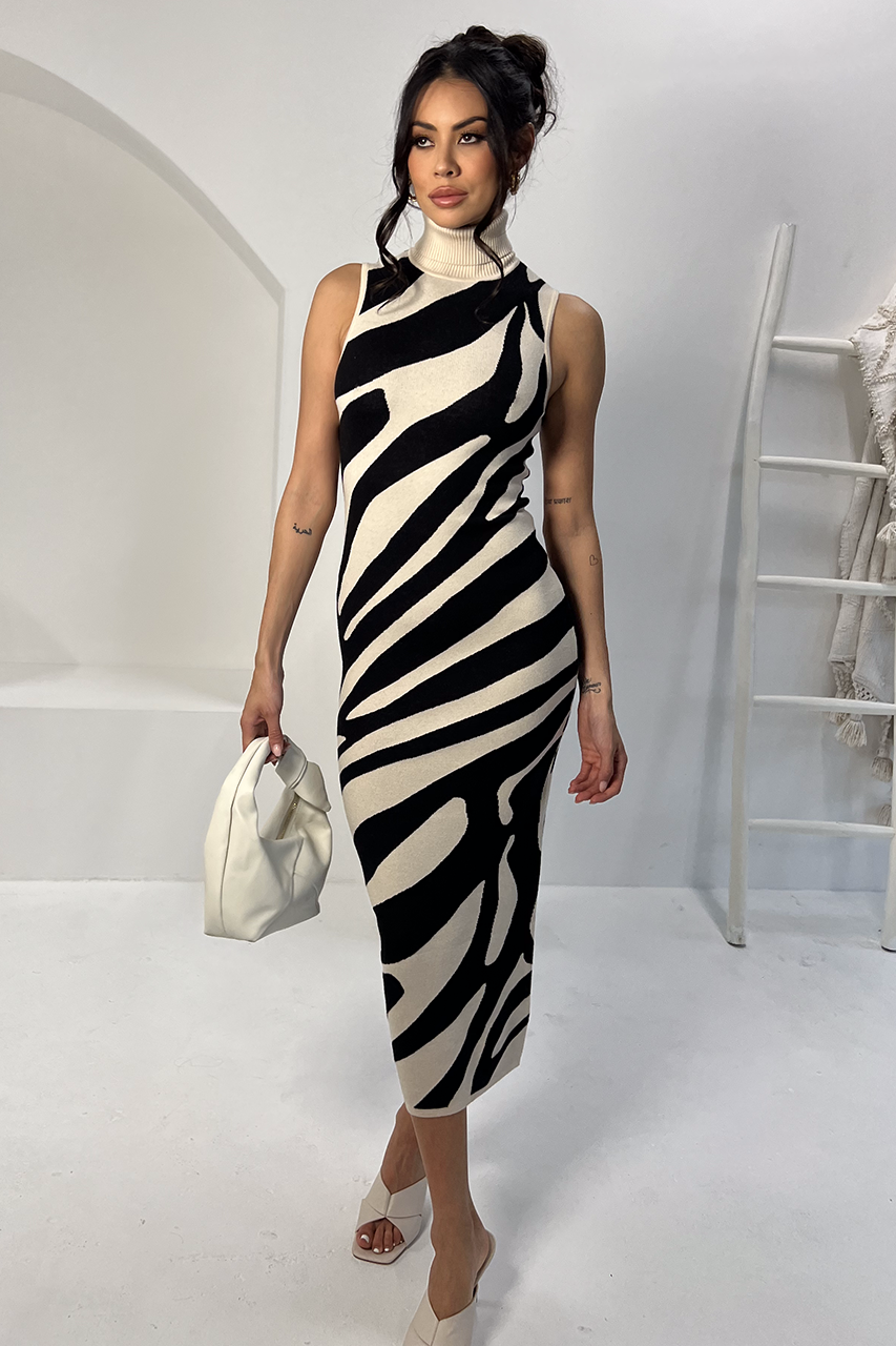 VENTURA MIDI DRESS - SAND/BLACK - WEBRESIZED49_07a2743a-447d-4003-89a1-0e33bee73b2b