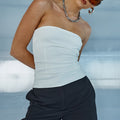 ASHTON STRAPLESS TOP - WHITE