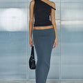 ZYLA MIDI SKIRT - STEEL