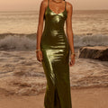 HALO LONG MIDI DRESS - APPLE