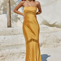 MELROSE STRAPLESS  DRESS - ORANGE