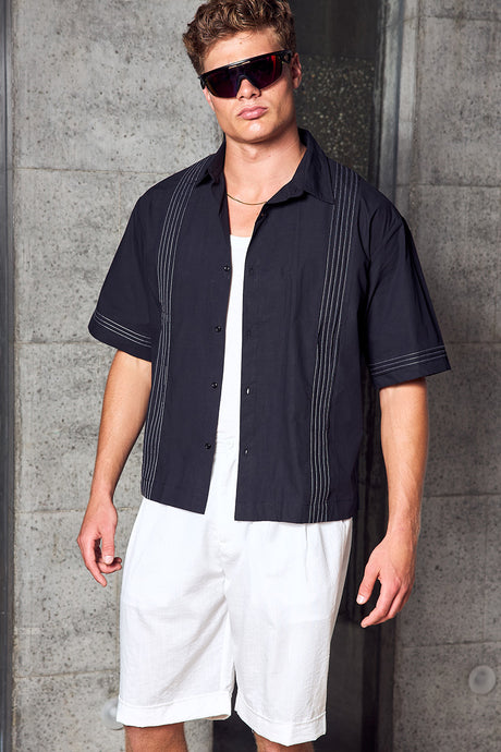 WESTERN SHORT SLEEVE SHIRT - BLACK