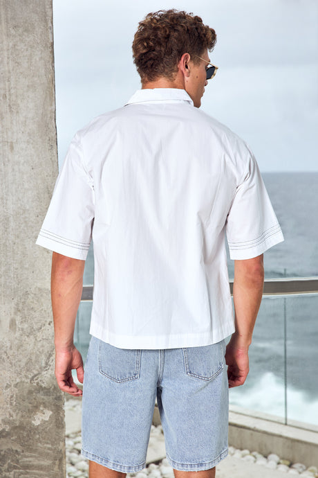 WESTERN SHORT SLEEVE SHIRT - WHITE