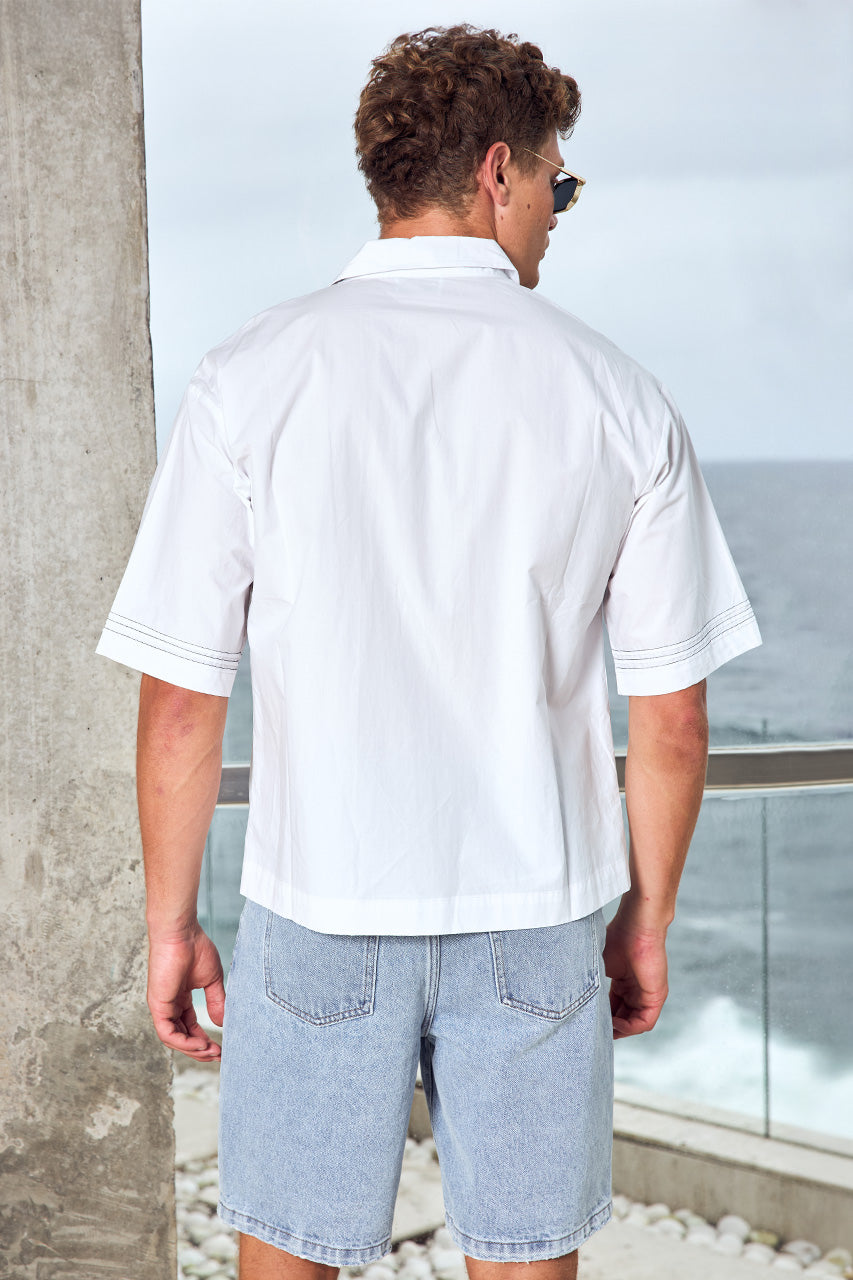 WESTERN SHORT SLEEVE SHIRT - WHITE - WESTERNSHORTSLEEVESHIRT-WHITE-1