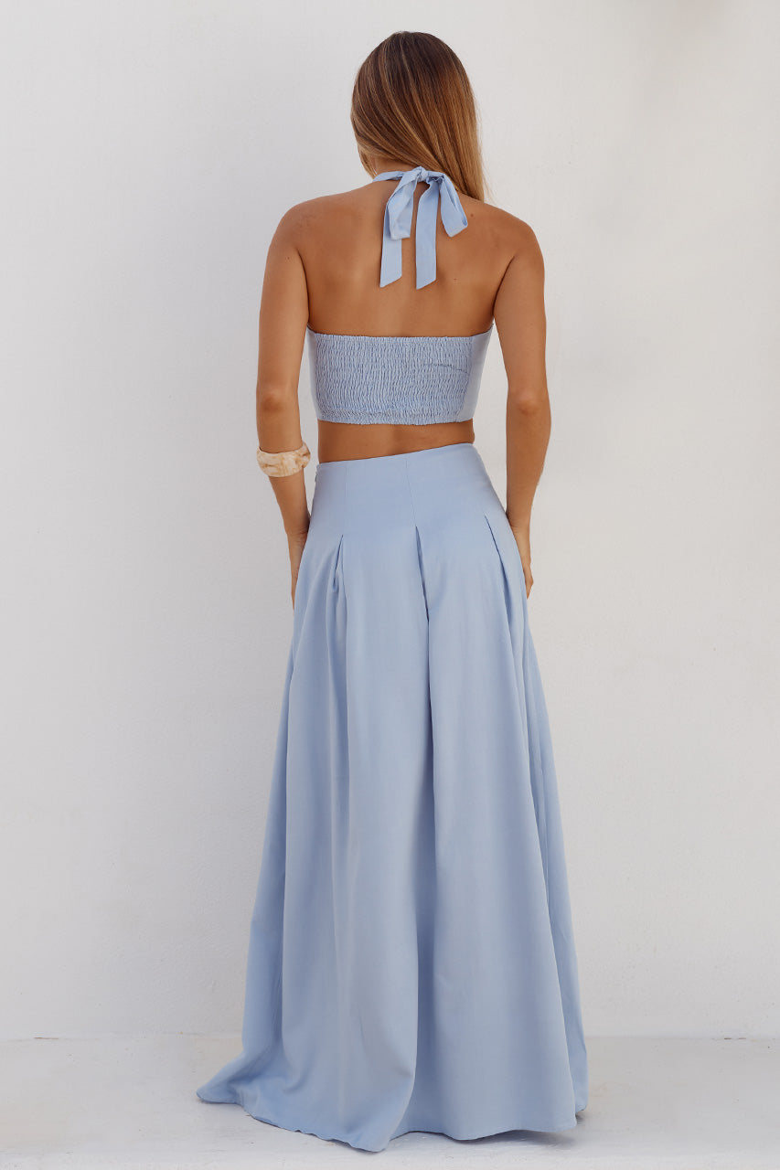 ADA PLEATED A-LINE SKIRT - POWDER BLUE - WILLOWSWEETHEARTHALTERTOPXADAPLEATEDA-LINESKIRT-POWDERBLUE-07