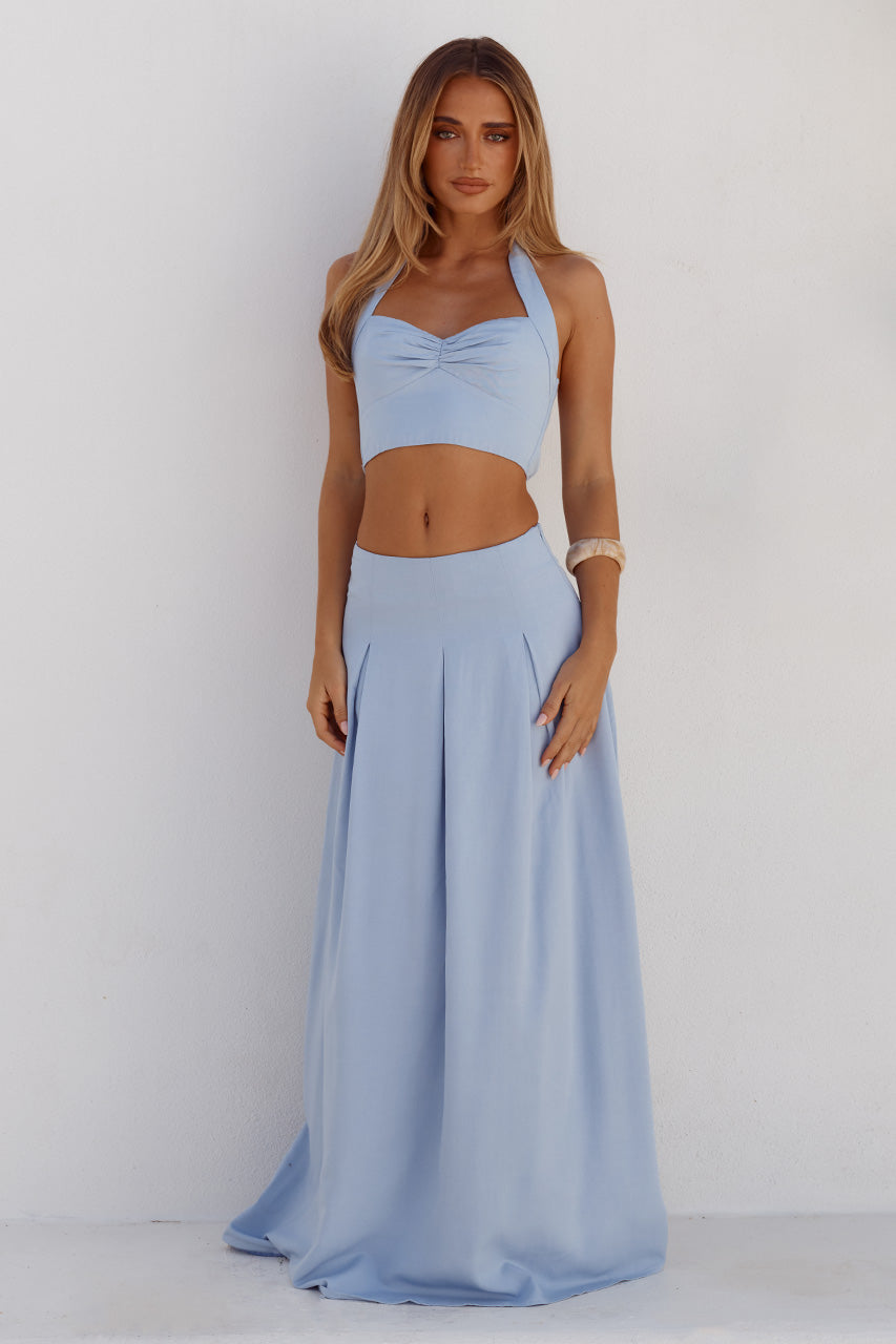 ADA PLEATED A-LINE SKIRT - POWDER BLUE XXL - WILLOWSWEETHEARTHALTERTOPXADAPLEATEDA-LINESKIRT-POWDERBLUE