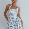 WINSLOW MINI DRESS - WHITE POLKA