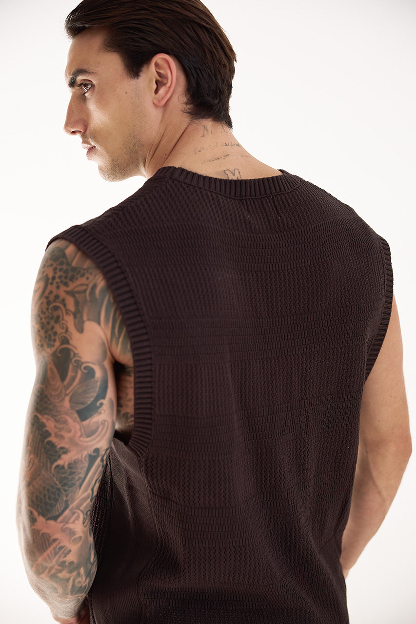 XANTI KNIT TANK - CHOCOLATE - XANTIKNITTANK-CHOC-5