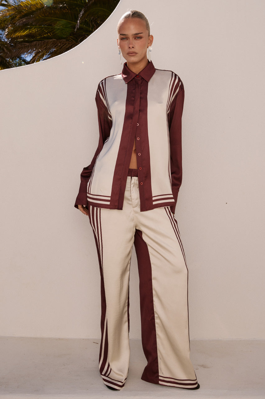 ZARA SLEEVED SHIRT - WINE STRIPE - ZARASLEEVEDSHIRTXZARATAILOREDPANT-WINESTRIPE-02