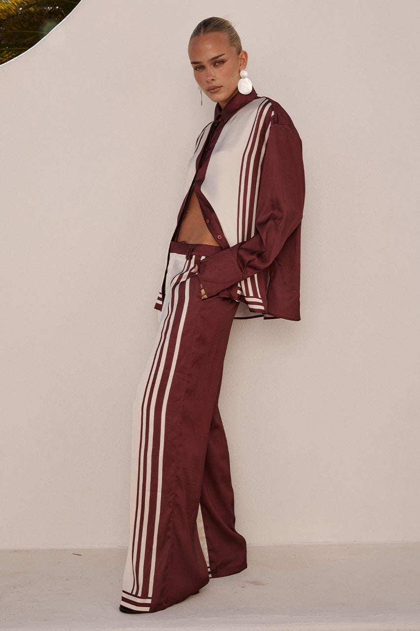 ZARA SLEEVED SHIRT - WINE STRIPE - ZARASLEEVEDSHIRTXZARATAILOREDPANT-WINESTRIPE-08