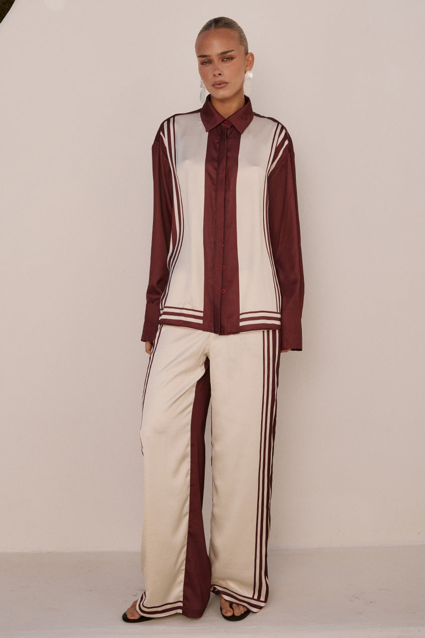 ZARA SLEEVED SHIRT - WINE STRIPE - ZARASLEEVEDSHIRTXZARATAILOREDPANT-WINESTRIPE-13